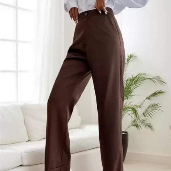 Solid Medium Rise Button Fly Pants - Picture 4 of 6